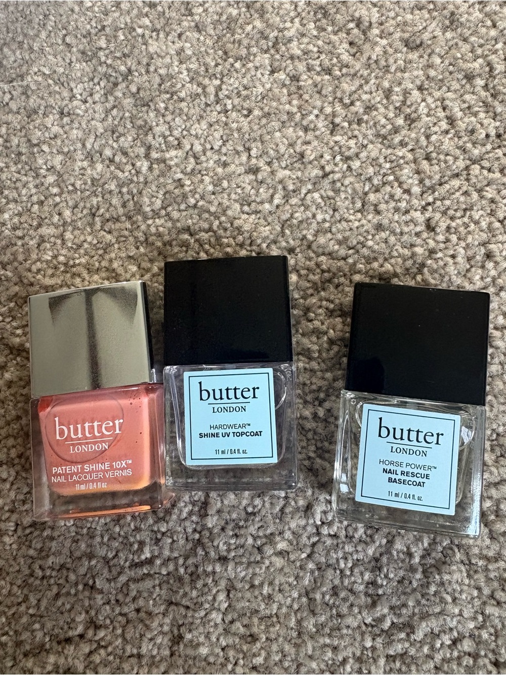 Set of multiple different types of nail polishes